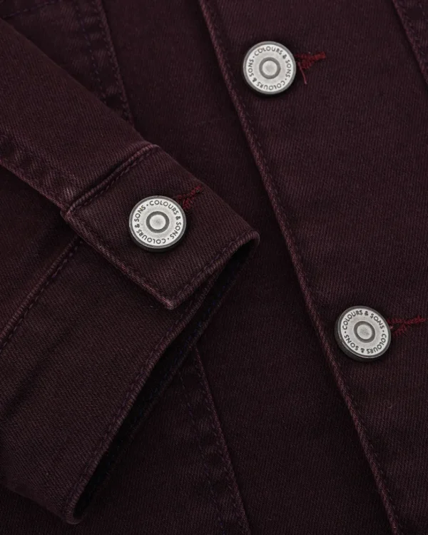 Worker Jacket Coloured Denim - Port Wine