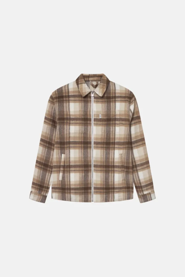 Worker Jacket-Zipped - Tobacco Check