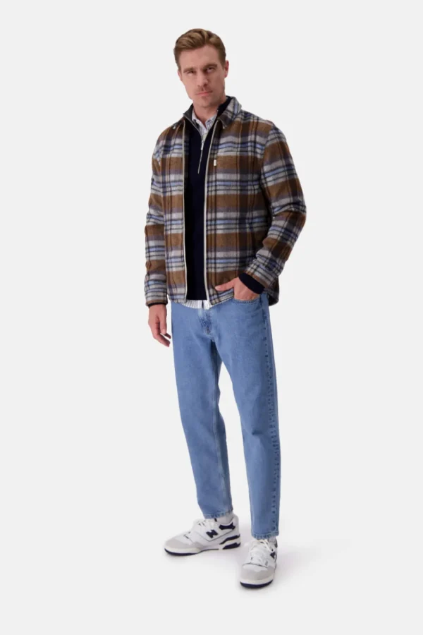 Worker Jacket-Zipped - Tobacco Check