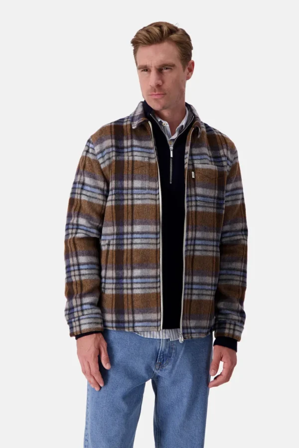 Worker Jacket-Zipped - Tobacco Check
