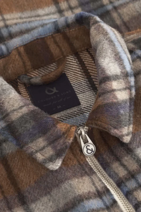 Worker Jacket-Zipped - Tobacco Check