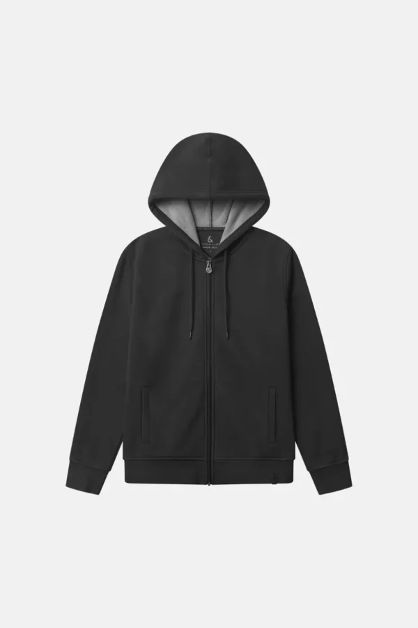 Zip Hoodie-washed - Anthracite