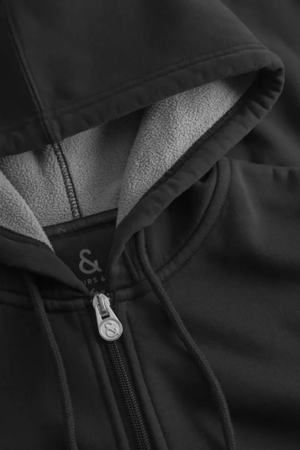 Zip Hoodie-washed - Anthracite