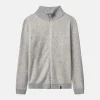 Zip Strickjacke-Bouclé - Silver